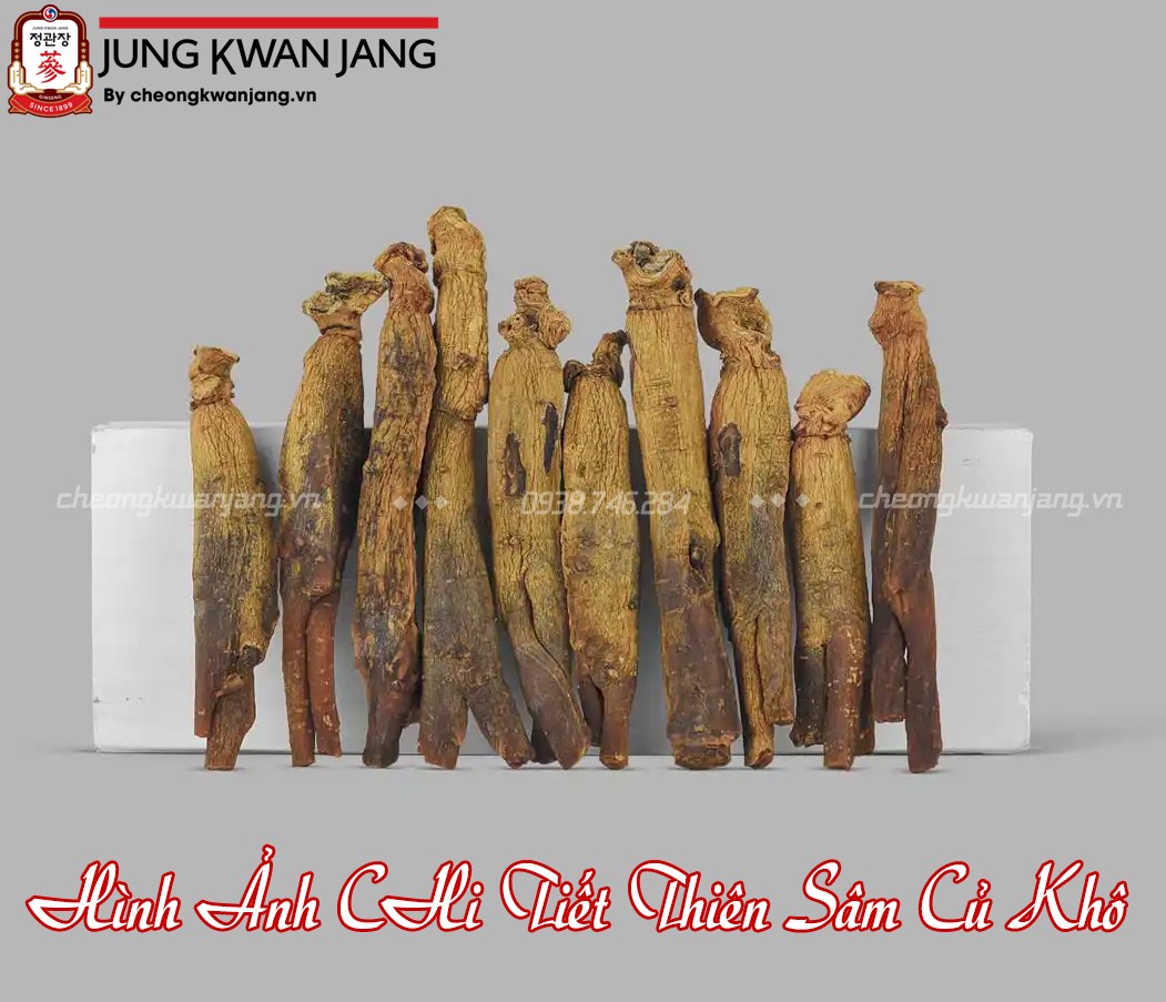 Thiên sâm củ khô thương hiệu hồng sâm chính phủ kgc Jung Kwan Jang