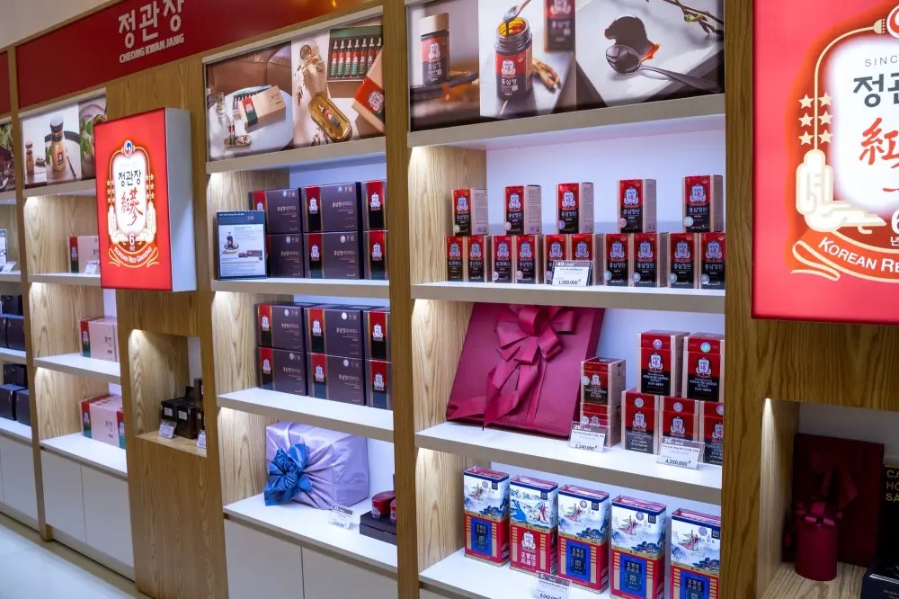 hình ảnh cửa hàng trưng bày sản phẩm sâm cao ly