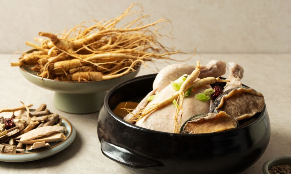 hình ảnh gà hầm sâm cao ly