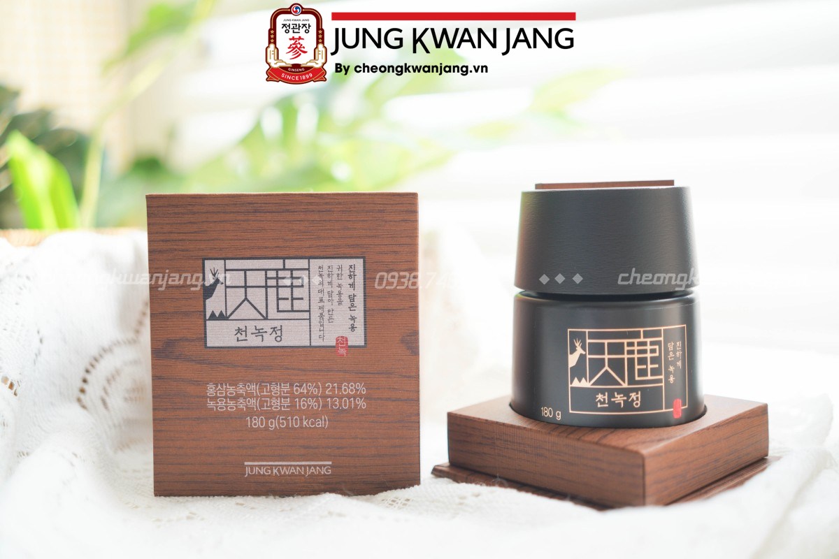 Sản phẩm CheonNok 180g kết hợp hồng sâm 6 năm tuổi và nhung hươu cao cấp
