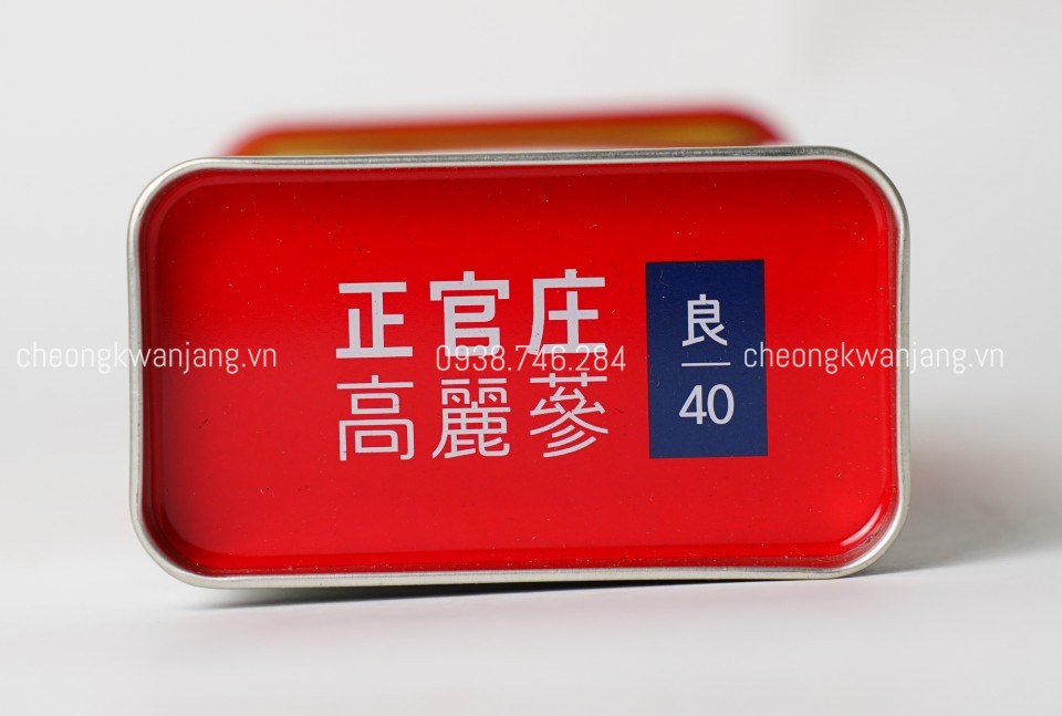 Hồng Sâm (Lương Sâm) Củ Khô Jung Kwan Jang 37.5g Số 40 hộp đỏ sang trọng – sản phẩm hồng sâm Hàn Quốc 6 năm tuổi cao cấp.