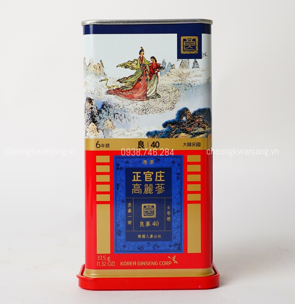 Củ hồng sâm khô Jung Kwan Jang Cheong Kwan Jang 37.5g Số 40 – củ sâm nguyên chất, chất lượng thượng hạng từ Hàn Quốc