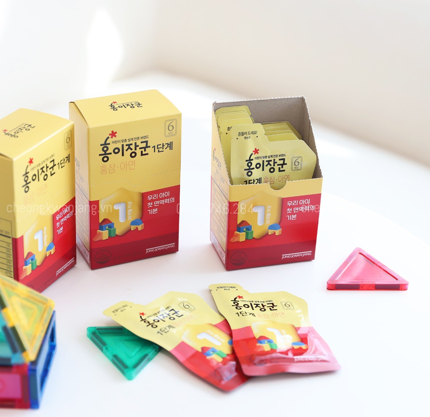 Một Số Hình Ảnh Nước Hồng Sâm Trẻ Em Jung Kwan Jang Số 3 (20ml  x 30 Gói ) - [정몰] 홍이장군 3단계 드리밍세트 20ml*30포 (30일분) | Cheong Kwan Jang | cheongkwanjang.vn