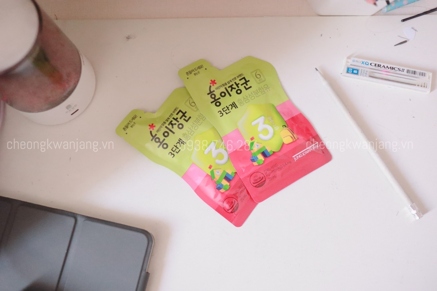 Hình Ảnh Nước Hồng Sâm Trẻ Em Jung Kwan Jang Số 3 (20ml  x 30 Gói ) - [정몰] 홍이장군 3단계 드리밍세트 20ml*30포 (30일분) | Cheong Kwan Jang | Cheongkwanjang.vn