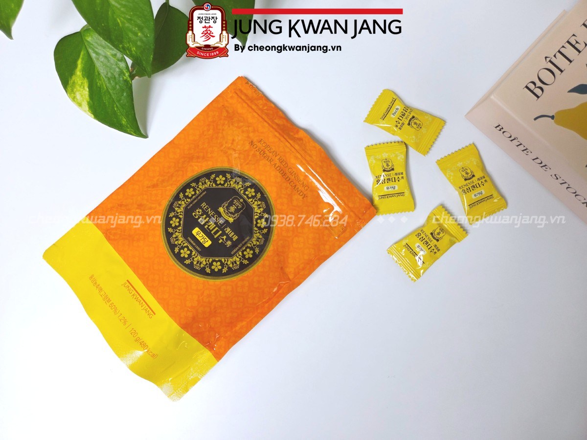 Kẹo hồng sâm không đường 120g dành cho người ăn kiêng