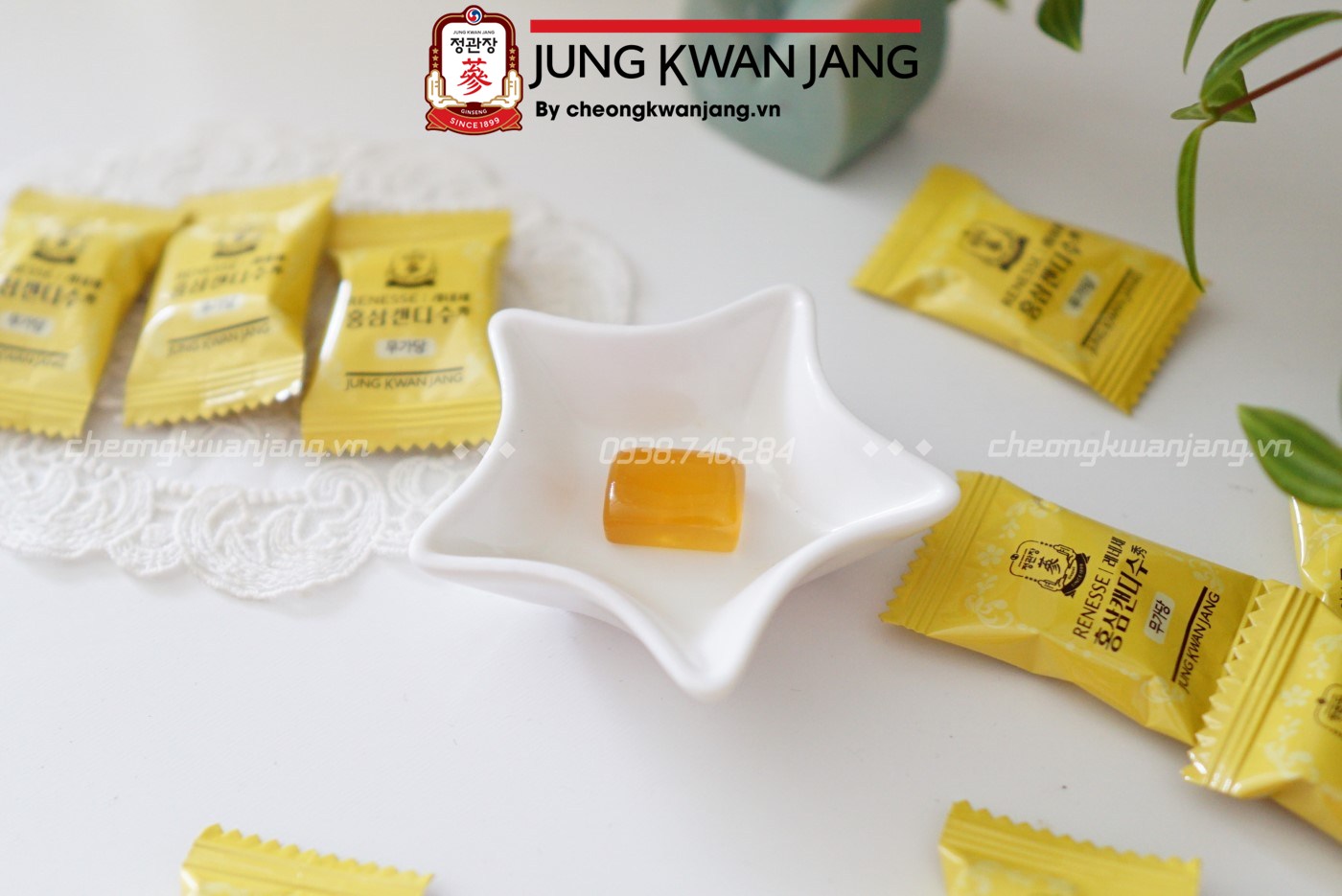 Bao bì kẹo hồng sâm không đường 240g Jung Kwan Jang cao cấp