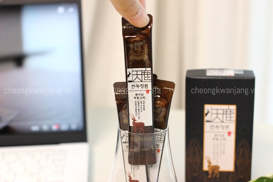  Nước hồng sâm nhung hươu Jung Kwan Jang Cheon Nok Sam 10g x 30 gói - [정몰] 천녹정편 10g*30포