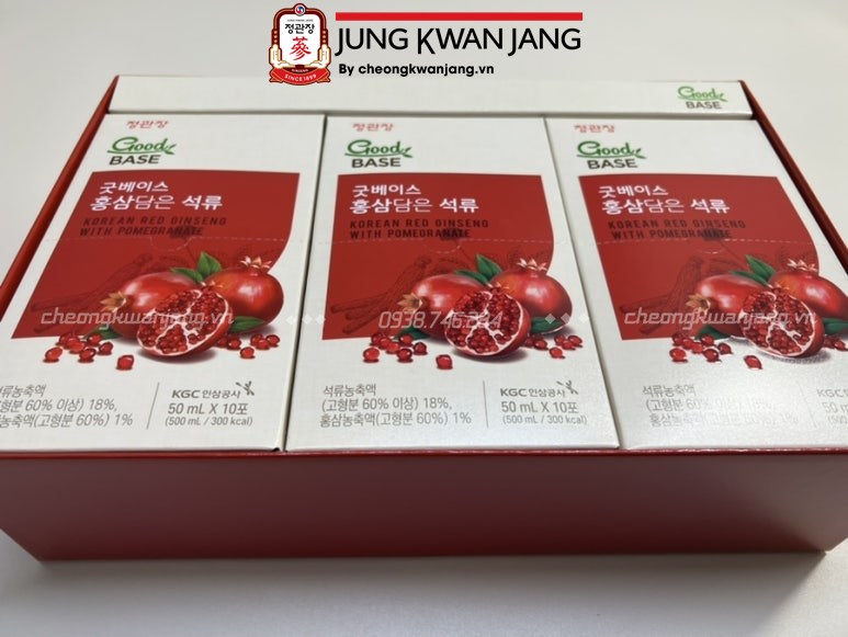 Nước Hồng Sâm Goodbase Lựu Đỏ 50ml x 30 gói chính hãng Jung Kwan Jang