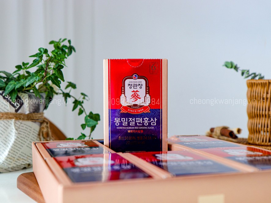 Hồng sâm lát tẩm mật ong Jung Kwan Jang 20g x 12 gói - 정관장 봉밀절편홍삼 20g x 12포 | Cheong Kwan Jang | Cheongkwanjang.vn