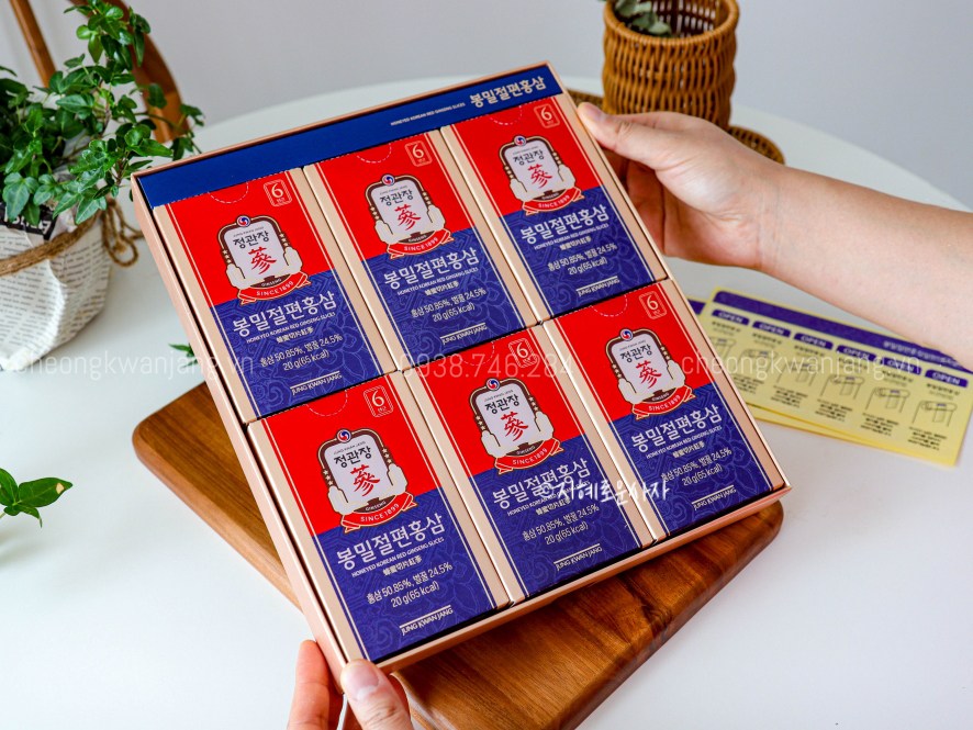 Hồng sâm lát tẩm mật ong Jung Kwan Jang 20g x 12 gói - 정관장 봉밀절편홍삼 20g x 12포 | Cheong Kwan Jang | Cheongkwanjang.vn