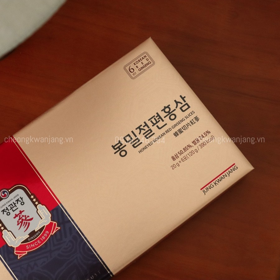 Hình Ảnh Hồng sâm lát tẩm mật ong Jung Kwan Jang 20g x 6 gói - 정관장 봉밀절편홍삼 20g x 6포 |  Cheong Kwan Jang | Cheongkwanjang.vn