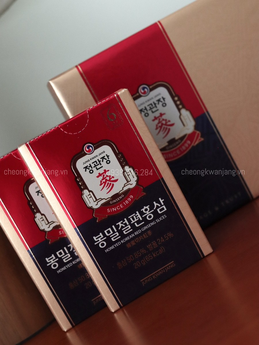 Hình Ảnh Hồng sâm lát tẩm mật ong Jung Kwan Jang 20g x 6 gói - 정관장 봉밀절편홍삼 20g x 6포 | Cheong Kwan Jang | Cheongkwanjang.vn