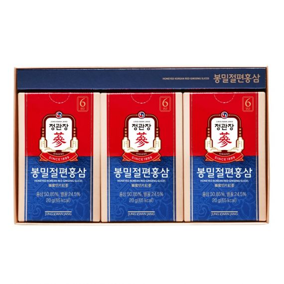 Hồng sâm lát tẩm mật ong Jung Kwan Jang 20g x 6 gói - 정관장 봉밀절편홍삼 20g x 6포 | Cheong Kwan Jang | Cheongkwanjang.vn
