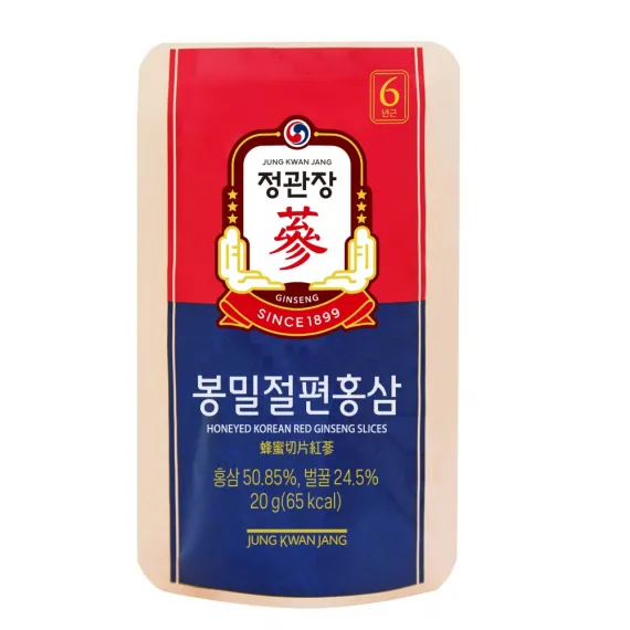 Hồng sâm lát tẩm mật ong Jung Kwan Jang 20g x 6 gói - 정관장 봉밀절편홍삼 20g x 6포 | Cheong Kwan Jang | Cheongkwanjang.vn