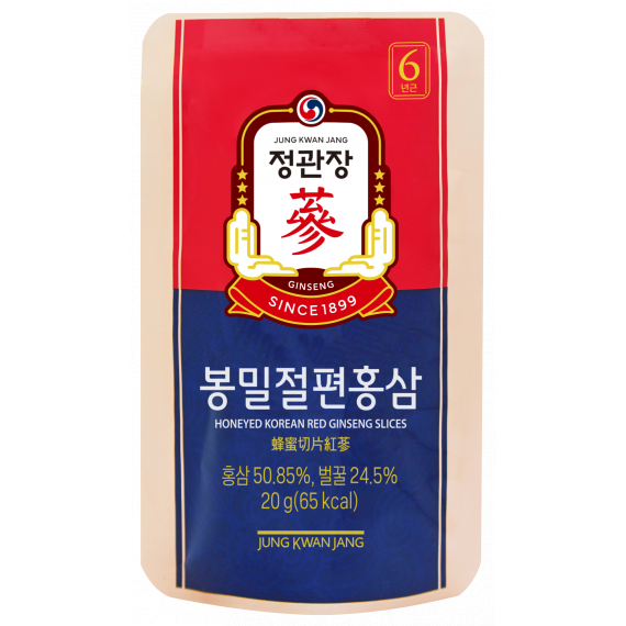 Hồng sâm lát tẩm mật ong Jung Kwan Jang 20g x 6 gói - 정관장 봉밀절편홍삼 20g x 6포 | Cheong Kwan Jang | Cheongkwanjang.vn
