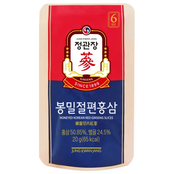 Hồng sâm lát tẩm mật ong Jung Kwan Jang 20g x 6 gói - 정관장 봉밀절편홍삼 20g x 6포 | Cheong Kwan Jang | Cheongkwanjang.vn