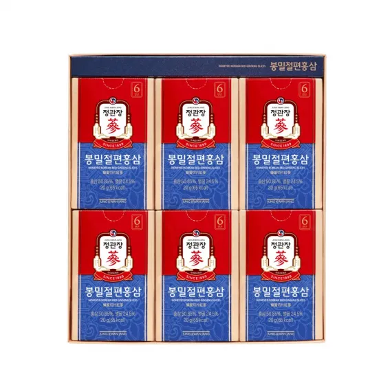 Hồng sâm lát tẩm mật ong Jung Kwan Jang 20g x 12 gói - 정관장 봉밀절편홍삼 20g x 12포 | Cheong Kwan Jang | Cheongkwanjang.vn