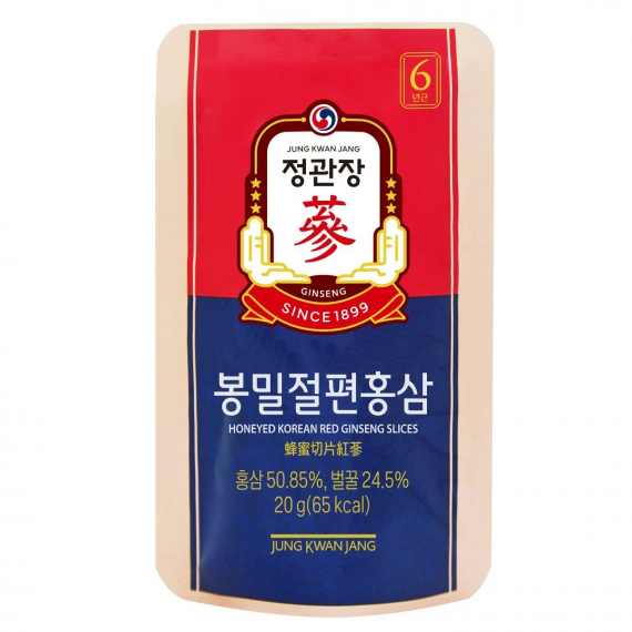 Hồng sâm lát tẩm mật ong Jung Kwan Jang 20g x 12 gói - 정관장 봉밀절편홍삼 20g x 12포 | Cheong Kwan Jang | Cheongkwanjang.vn