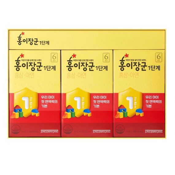 Nước Hồng Sâm Trẻ Em Jung Kwan Jang Số 1 ( 15ml  x 30 Gói ) - [정몰] 홍이장군 1단계 15ml*30포 (30일분) | Cheong Kwan Jang | cheongkwanjang.vn