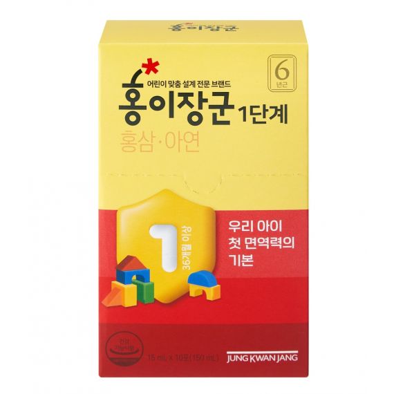 Nước Hồng Sâm Trẻ Em Jung Kwan Jang Số 1 ( 15ml  x 30 Gói ) - [정몰] 홍이장군 1단계 15ml*30포 (30일분) | Cheong Kwan Jang | cheongkwanjang.vn