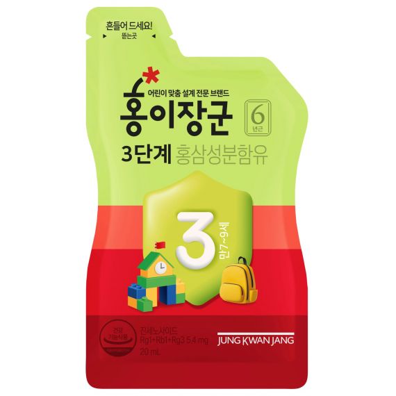 Nước Hồng Sâm Trẻ Em Jung Kwan Jang Số 3 (20ml  x 30 Gói ) - [정몰] 홍이장군 3단계 드리밍세트 20ml*30포 (30일분) | Cheong Kwan Jang | cheongkwanjang.vn